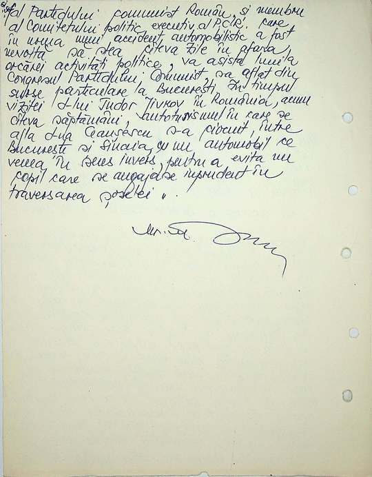 DOCUMENT Elena Ceaușescu a fost, în 1979, victima unui grav accident de circulație, în care a suferit un traumatism cranian sever - CNSAS