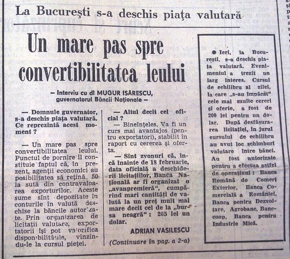 Interviu acordat lui Adrian Vasilescu pentru Curierul Național. Sursă foto: BNR