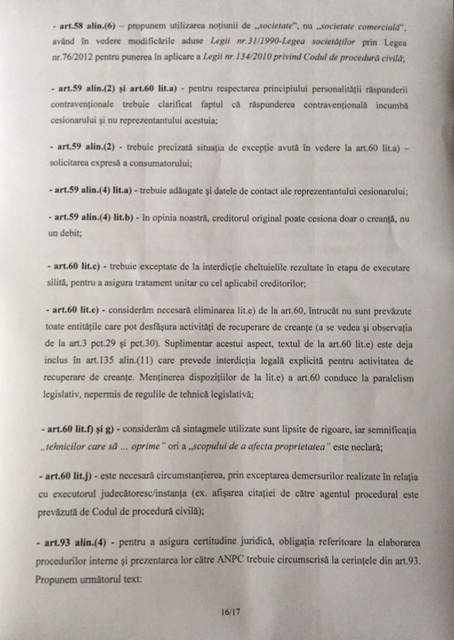 DOCUMENT BNR se opune, la Guvern, proiectului privind contractele de credit oferite consumatorilor