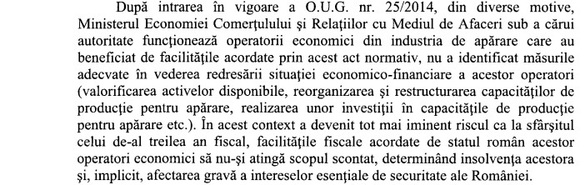 DOCUMENT Alertă printre autorități: Companiile din apărare pot fi încărcate din nou cu datorii, cu risc de insolvență