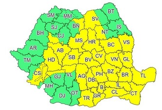 Capitala și peste 30 de județe intră luni, la ora 10.00, sub avertizare cod galben de ploi și furtuni. Până miercuri sunt în vigoare și avertizări cod galben de inundații