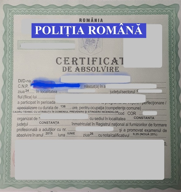 FOTO Percheziții la o grupare care falsifica diplome de studii și certificate de calificare profesională, pe care le vindea. Peste 300 de astfel de documente, găsite