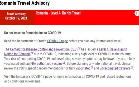 FOTO Guvernul SUA, avertizare de urgență pentru cetățenii americani: Nu călătoriți în România! 