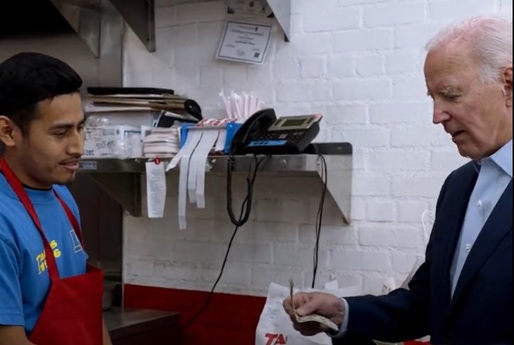 VIDEO Joe Biden plătește de patru ori mai mult pentru un tacos