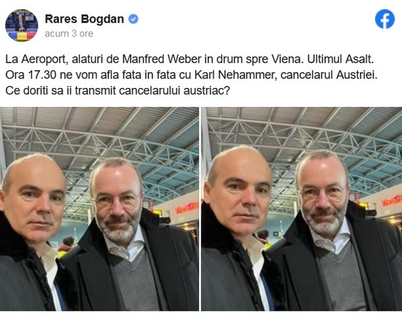 FOTO Rareș Bogdan, cu președintele PPE în drum spre Viena: Ultimul Asalt pe Schengen. Ne ducem la cancelarul Austriei