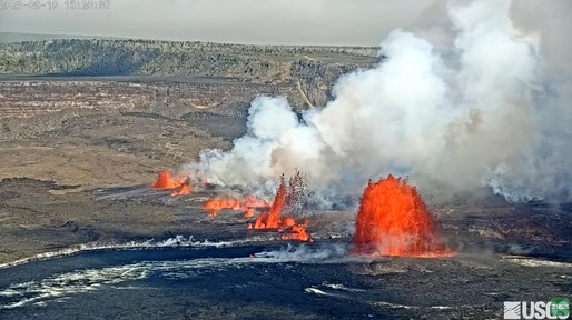 VIDEO Vulcanul Kilauea din Hawaii a erupt pentru a treia oară în acest an 