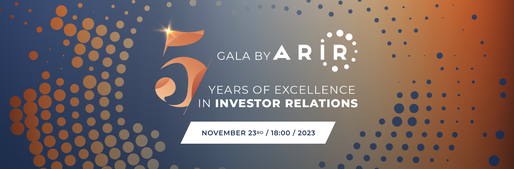 GALA by ARIR 2023: Companiile listate vor fi premiate pentru cele mai bune practici în relația cu investitorii, comunicare și ESG