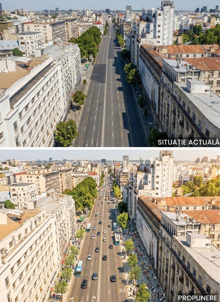 FOTO Schimbare totală pe Bulevardul Bălcescu – Bulevardul Magheru – Piața Romană. Este pregătit un concurs internațional de soluții
