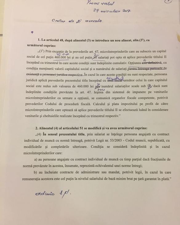 DOCUMENT Schimbare: Firmele cu capital social de 45.000 lei și cel puțin 2 angajați primesc dreptul de a opta pentru impozit pe profit în loc de impozit pe cifra de afaceri