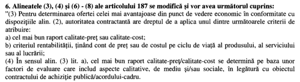 Proiectul de lege care elimină criteriul celui mai scăzut preț în licitațiile de achiziții publice a trecut, tacit, de primul obstacol