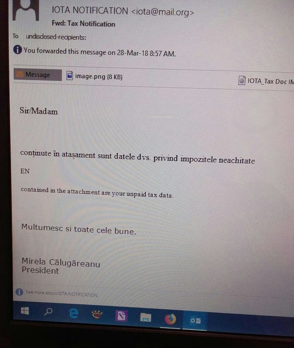 FOTO Fiscul avertizează firmele să ignore mailurile în care aparent șeful ANAF le cere date confidențiale