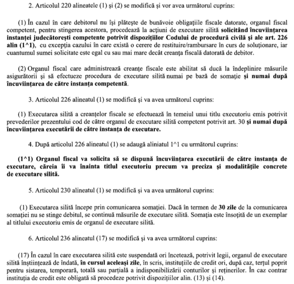 Proiect: Poprirea conturilor de către Fisc, posibilă doar cu încuviințarea instanțelor judecătorești. Încetarea popririi, comunicată obligatoriu băncilor în ziua încetării executării