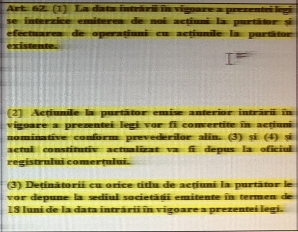 DOCUMENT Interzicerea acțiunilor la purtător - avizată. Tranzacțiile politicienilor și șefilor firmelor de stat vor fi monitorizare mai atent de bănci, notari, contabili sau agenți imobiliari. Noi modificări, inclusiv un amendament Mastercard