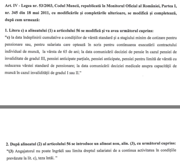 ULTIMA ORĂ Decizie care va intra imediat în vigoare: Femeile se pot pensiona, la cerere, la vârsta de 65 de ani, asemenea bărbaților, fără încetarea contractului de muncă. Angajatorul nu poate refuza