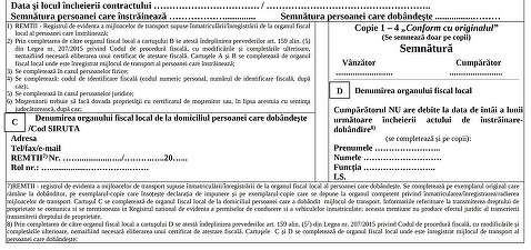 DOCUMENT Se schimbă contractul tipizat pentru achiziția de mașini. Se introduce avizul prin care cumpărătorii vor demonstra că nu au datorii