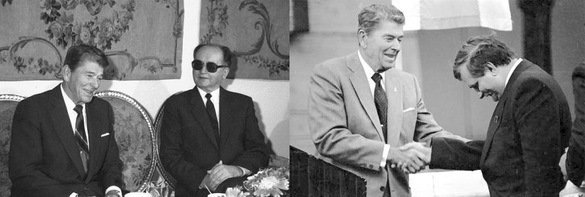 În 1990, fostul președinte SUA Ronald Reagan a vizitat Polonia și a avut întrevederi atât cu președintele încă în funcție al țării, generalul Wojciech Jaruzelski, cât și cu liderul sindicatului Solidaritatea, Lech Walesa, care a devenit președinte al statului după alegerile din luna decembrie a acelui an