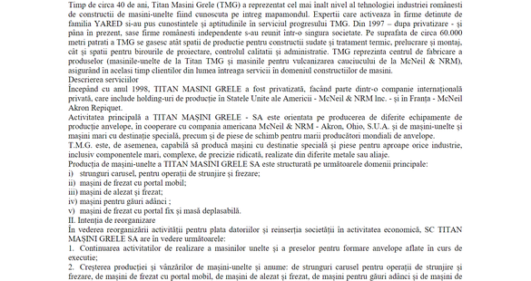 ULTIMA ORĂ DOCUMENT Titan Mașini Grele, fosta IMUAB din comunism, a intrat în insolvență. Compania vrea să se repună pe picioare inclusiv prin vânzarea unor active neesențiale