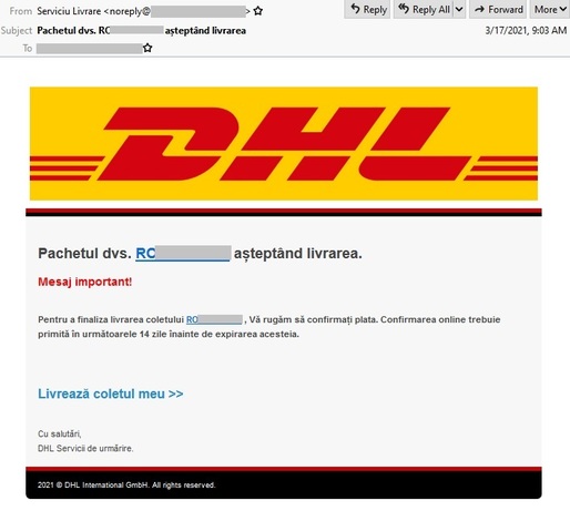 GALERIE FOTO Hackerii abuzează de reputația FAN Courier, DPD, DHL, Poșta Română, Balcan Express Curier pe fondul cererii record. Ținta: datele de card 