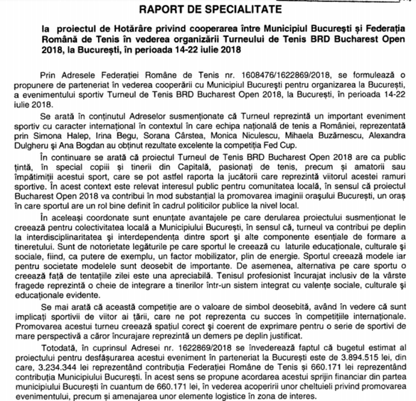 Primăria Capitalei vrea să-și facă reclamă de peste 50.000 de euro la turneul de tenis BRD Bucharest Open 2018. Ce buget are competiția