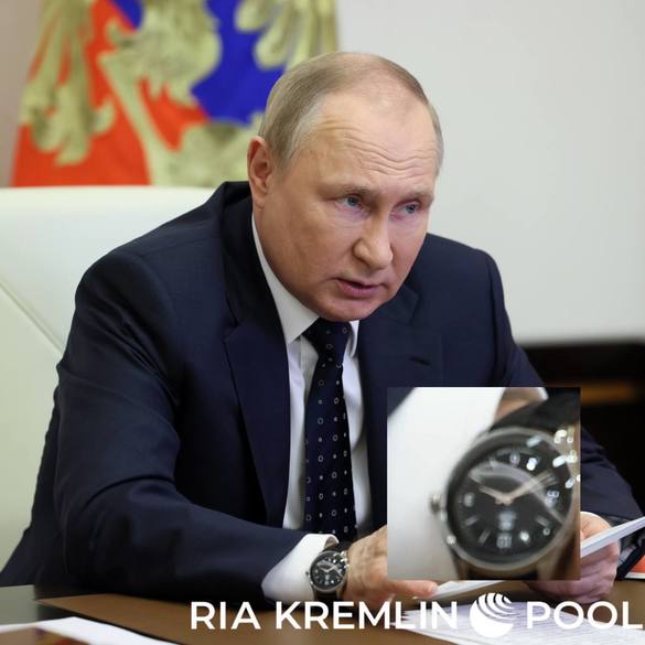FOTO ​Kremlinul îl laudă pe Vladimir Putin că și-a schimbat ceasul elvețian cu unul patriotic