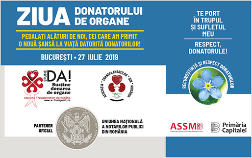 Uniunea Națională a Notarilor Publici din România și Asociația Transplantaților din România organizează Ziua Donatorilor de Organe 2019