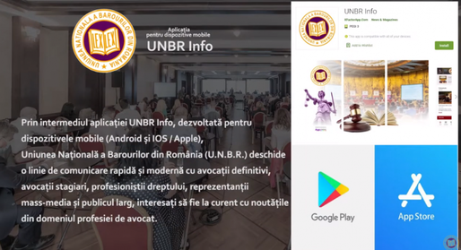 UNBR a dezvoltat aplicația „UNBR Info”, destinată comunicării rapide cu avocații, mass-media și publicul larg