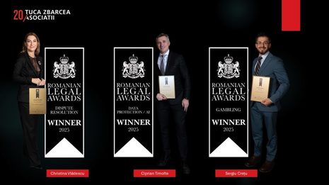 Țuca Zbârcea & Asociații câștigă trei premii în cadrul galei Romanian Legal Awards 2025