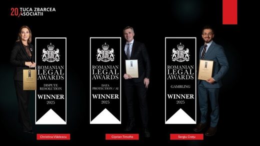 Țuca Zbârcea & Asociații câștigă trei premii în cadrul galei Romanian Legal Awards 2025