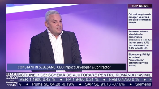 PROFIT NEWS TV Constantin Sebeșanu, CEO Impact Developer & Contractor: Credem că, în perioada asta de criză, optim este să construiești ca să poți să ieși în piață când va fi o revenire. Primul trimestru a fost ca un „roller coaster”, perspectivele nu sunt încă roz