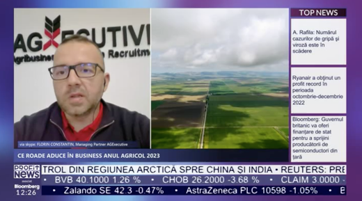 PROFIT NEWS TV Florin Constantin, Managing Partner AGExecutive: Zestrea noastră de teren agricol scade pe zi ce trece. Suntem într-o zonă de handicap mai mult moral și politic decât tehnic