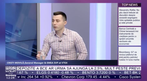 PROFIT NEWS TV Cristi Movilă, VTEX: Reclamele au devenit din ce în ce mai scumpe, iar mediul de comunicare cu clienții e mult mai zgomotos. Văd o foarte mare automatizare a comerțului