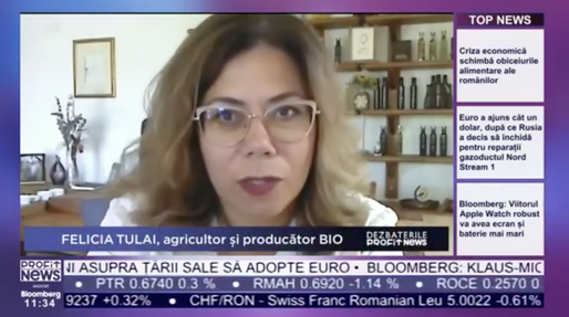 Dezbaterile Profit News TV - Maratonul Agriculturii: Felicia Tulai, agricultor și producător bio: Scumpirile la produse nu sunt neapărat din cauză lipsei de materie primă, ci din cauza prețului care se formează la burse. Se vor resimți creșteri de preț și la uleiul de rapiță