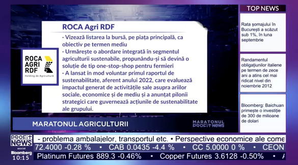 PROFIT NEWS TV Maratonul Agriculturii – Adina Hanza, director general adjunct ROCA Agri RDF: A fost un an atipic pentru ce înseamnă segmentul de agribusiness. Fermierii sunt afectați