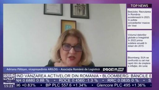 VIDEO PROFIT LIVE Adriana Pălășan, vicepreședinte ARILOG: Digitalizarea este forțată. Ne lipsesc acei 20-30 de ani în urmă în care companiile vestice au investit pas cu pas 