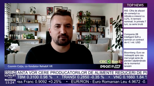 VIDEO PROFIT LIVE Cosmin Coția, co-fondator RehabX VR: Vrem să atragem o finanțare,  avem nevoie de 360.000 de euro. Urmează să ne extindem și în alte orașe
