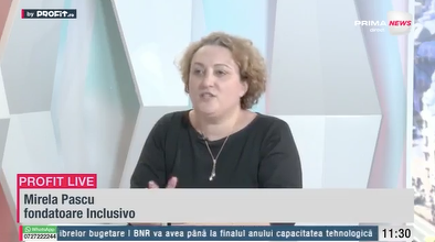 VIDEO Profit.ro Live TV – Mirela Pascu, fondatoare Inclusivo: Ne așteptăm ca amenzile pentru lipsa de accesibilitate web să fie pe modelul GDPR
