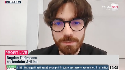 VIDEO Arta adusă mai aproape. Bogdan Topîrceanu, co-fondator ArtLink: Pe plan internațional am avut mai multe expoziții, în Italia, Finlanda, Estonia și Suedia. Dezvoltăm mai multe funcționalități - Profit.ro Live TV