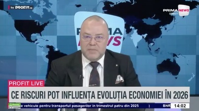 VIDEO Principalele riscuri economice în 2026. Florin Dănescu, președinte executiv ARB: Intrarea României în junk ar fi însemnat, practic, o consfințire de faliment. Riscurile rămân ridicate - Profit.ro Live TV