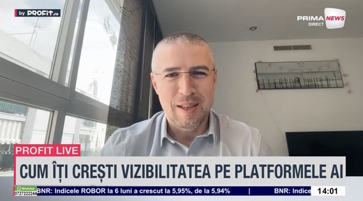 VIDEO GEO este următoarea etapă a SEO. Ionuț Turlea, co-fondator GEOflux.ai: Este optimizat pentru conversații, nu doar pentru cuvinte-cheie și pentru semantica din spatele conversațiilor. Din ce în ce mai mulți clienți noi vin de pe ChatGPT - Profit.ro Live TV