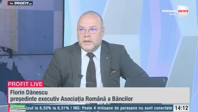 VIDEO Profit.ro Live TV – Florin Dănescu, ARB: Cu o intermediere financiară de doar 23%, România nu are cum să ajungă la convergență economică cu Europa. Urgența – Cum crești capacitatea statului de a se finanța legal, coerent, plenar