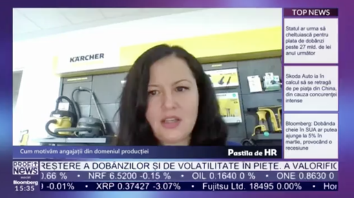 VIDEO Pastila de HR - Mădălina Chirilov, director vânzări Kärcher România: Principiul după care eu mă ghidez este ca angajatul să fie fericit