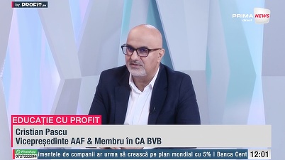 VIDEO Nu trebuie să fii bogat ca să investești, poți începe cu 50 lei. Cristian Pascu, vicepreședinte AAF: Trebuie să fii disciplinat. Diversificarea este cheia - Profit.ro TV Educație cu Profit