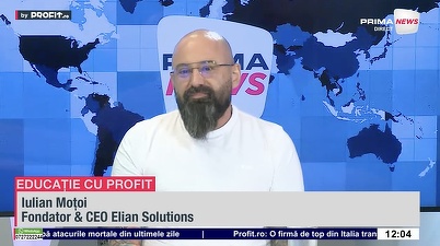 VIDEO Confuzie cu A.I. Iulian Moțoi, fondator Elian Solutions: Să interzici astăzi accesul la tehnologie este ca și cum i-ai fi interzis accesul la carte acum 100 de ani - Profit.ro Live TV Educație cu Profit