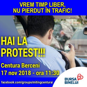 Protest "Vrem timp liber nu pierdut în trafic" al locuitorilor din comunele Berceni şi Vidra care cer modernizarea Centurii Sud Bucureşti - FOTO, VIDEO