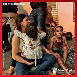 Salvaţi Copiii lansează un apel pentru intervenţie umanitară urgentă în Beirut: Copiii trebuie puşi la adăpost