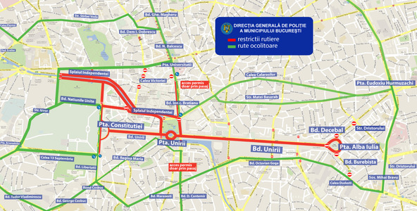 Restricţii în Capitală, începând de sâmbătă seară, pentru organizarea Maratonului Bucureşti
