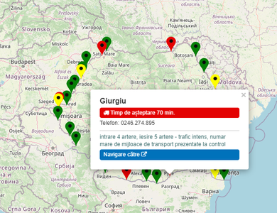 ITPF Giurgiu: Întârzierile la vama Ruse sunt cauzate de plata taxei de pod pe teritoriul Bulgariei / Timpii de aşteptare pentru camioane este de 70 de minute