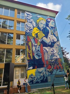 Timişoara: A fost inaugurată o pictură murală dedicată Zilei Independenţei Ucrainei/ Concert de jazz şi video mapping pe faţada Operei - FOTO