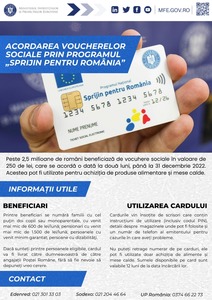 MIPE anunţă că a făcut plăţile pentru alimentarea cardurilor sociale cu tranşa a patra de 250 de lei pentru aproximativ 2,4 milioane de români