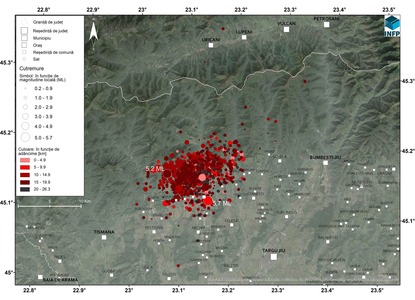 INFP, analiză a cutremurelor din Gorj: 810 seisme în ultima săptămână, cele mai multe cu magnitudinea cuprinsă între 1 şi 1,5 / 171 de cutremure, în 17 februarie / La ce adâncime s-au produs cele mai multe cutremure - FOTO

